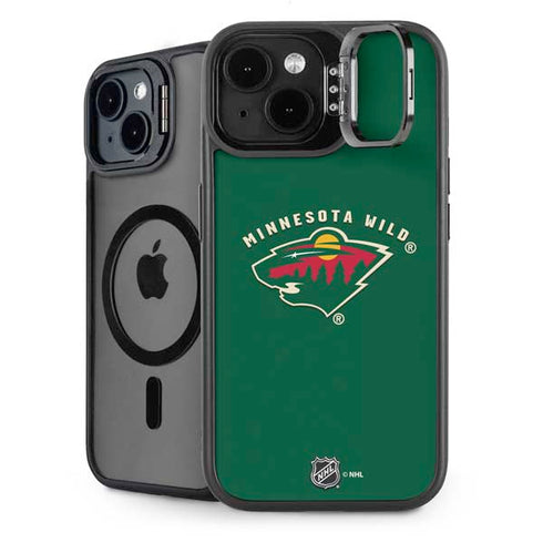 NHL Minnesota Wild Solid Background iPhone 15 Kickstand Case